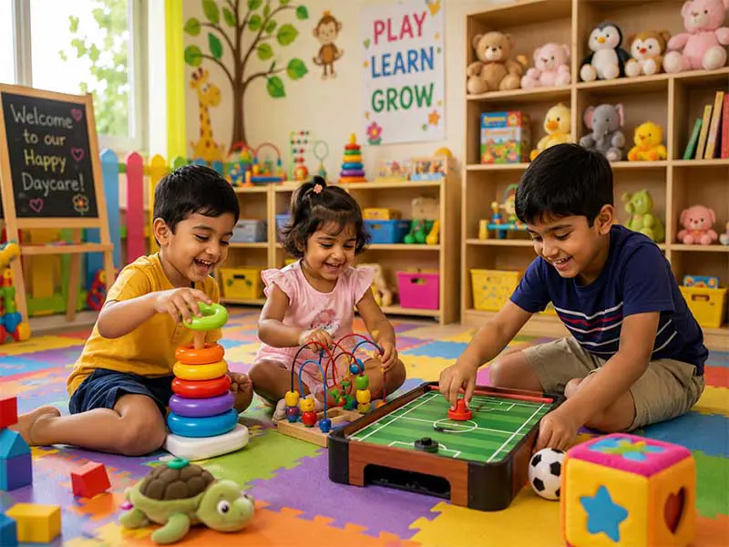 Safe daycare center for children with supervised learning and play activities in Lohegaon Pune