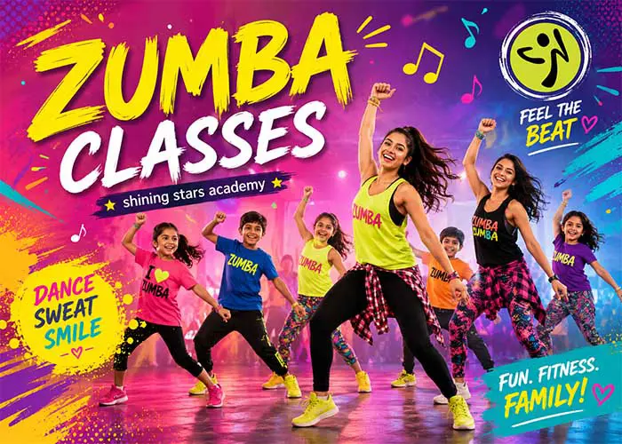 Kids participating in Zumba fitness classes and aerobic exercise activities in Pune
